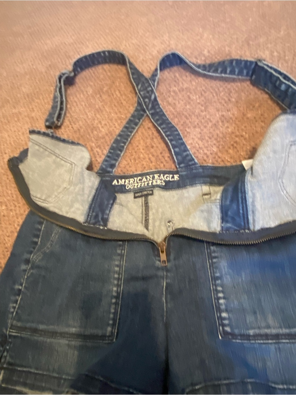 American Eagle Outfitters Blue Denim Short Overalls - Picture 8 of 8